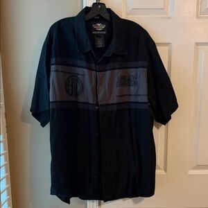 Harley-Davidson Men's Black and Gray Casual Shirt